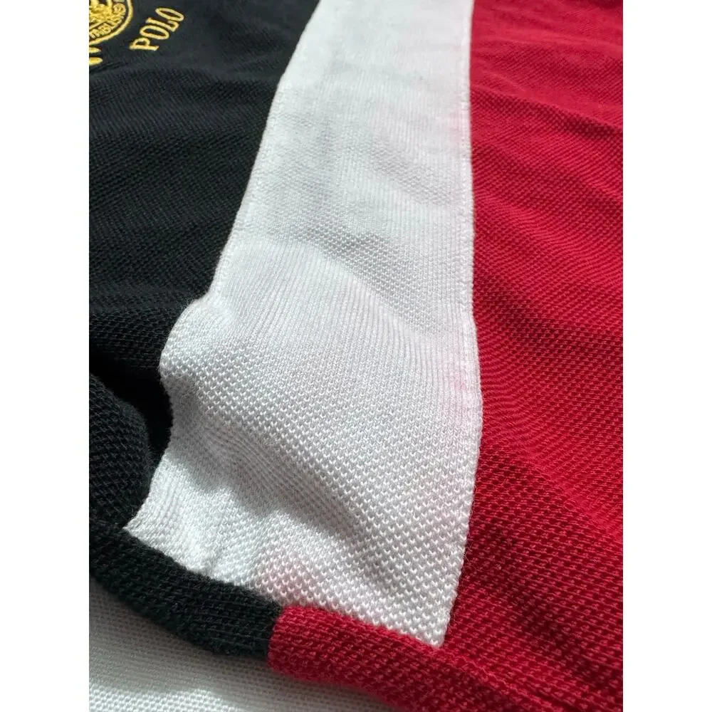 Polo Ralph Lauren Men's  Color-Block Shirt - Red, White & Black - Size Large